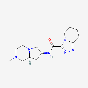 molecular formula C15H24N6O B5294584 N-[(7S,8aS)-2-methyloctahydropyrrolo[1,2-a]pyrazin-7-yl]-5,6,7,8-tetrahydro[1,2,4]triazolo[4,3-a]pyridine-3-carboxamide 