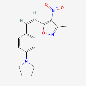 molecular formula C16H17N3O3 B5294586 3-methyl-4-nitro-5-{2-[4-(1-pyrrolidinyl)phenyl]vinyl}isoxazole 