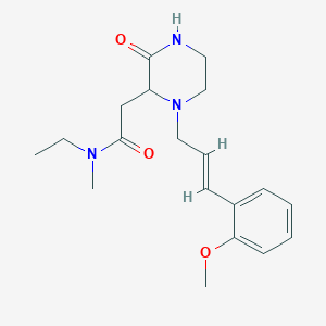 molecular formula C19H27N3O3 B5294590 N-ethyl-2-{1-[(2E)-3-(2-methoxyphenyl)-2-propen-1-yl]-3-oxo-2-piperazinyl}-N-methylacetamide 
