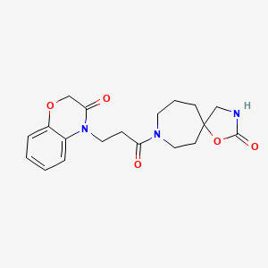 molecular formula C19H23N3O5 B5294596 8-[3-(3-oxo-2,3-dihydro-4H-1,4-benzoxazin-4-yl)propanoyl]-1-oxa-3,8-diazaspiro[4.6]undecan-2-one 