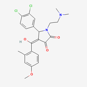 molecular formula C23H24Cl2N2O4 B5294597 5-(3,4-dichlorophenyl)-1-[2-(dimethylamino)ethyl]-3-hydroxy-4-(4-methoxy-2-methylbenzoyl)-1,5-dihydro-2H-pyrrol-2-one 