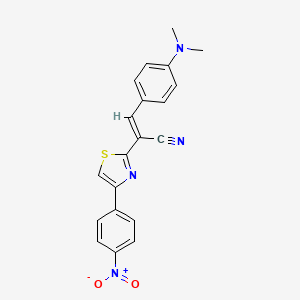 molecular formula C20H16N4O2S B5294624 3-[4-(dimethylamino)phenyl]-2-[4-(4-nitrophenyl)-1,3-thiazol-2-yl]acrylonitrile 