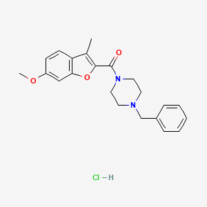molecular formula C22H25ClN2O3 B5294632 1-benzyl-4-[(6-methoxy-3-methyl-1-benzofuran-2-yl)carbonyl]piperazine hydrochloride 
