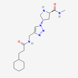 molecular formula C18H30N6O2 B5294636 (4S)-4-(4-{[(3-cyclohexylpropanoyl)amino]methyl}-1H-1,2,3-triazol-1-yl)-N-methyl-L-prolinamide hydrochloride 