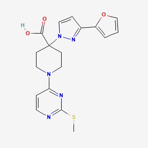 molecular formula C18H19N5O3S B5294637 4-[3-(2-furyl)-1H-pyrazol-1-yl]-1-[2-(methylthio)pyrimidin-4-yl]piperidine-4-carboxylic acid 