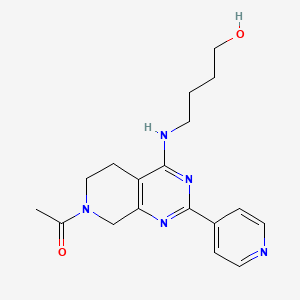 molecular formula C18H23N5O2 B5294645 4-[(7-acetyl-2-pyridin-4-yl-5,6,7,8-tetrahydropyrido[3,4-d]pyrimidin-4-yl)amino]butan-1-ol 