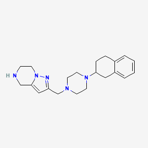 molecular formula C21H29N5 B5294671 2-{[4-(1,2,3,4-tetrahydro-2-naphthalenyl)-1-piperazinyl]methyl}-4,5,6,7-tetrahydropyrazolo[1,5-a]pyrazine dihydrochloride 