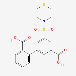 molecular formula C18H17NO6S2 B5294692 5'-(thiomorpholin-4-ylsulfonyl)biphenyl-2,3'-dicarboxylic acid 