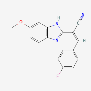 molecular formula C17H12FN3O B5294717 3-(4-fluorophenyl)-2-(5-methoxy-1H-benzimidazol-2-yl)acrylonitrile 