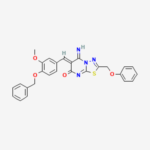molecular formula C27H22N4O4S B5294720 6-[4-(benzyloxy)-3-methoxybenzylidene]-5-imino-2-(phenoxymethyl)-5,6-dihydro-7H-[1,3,4]thiadiazolo[3,2-a]pyrimidin-7-one 