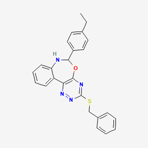 molecular formula C25H22N4OS B5294723 3-(benzylthio)-6-(4-ethylphenyl)-6,7-dihydro[1,2,4]triazino[5,6-d][3,1]benzoxazepine 