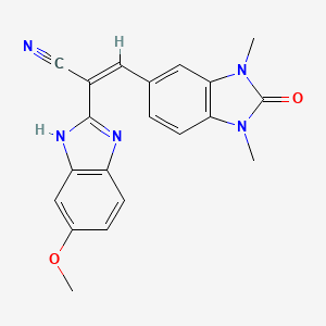 molecular formula C20H17N5O2 B5294734 3-(1,3-dimethyl-2-oxo-2,3-dihydro-1H-benzimidazol-5-yl)-2-(5-methoxy-1H-benzimidazol-2-yl)acrylonitrile 
