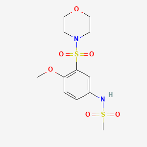 molecular formula C12H18N2O6S2 B5294755 N-[4-methoxy-3-(4-morpholinylsulfonyl)phenyl]methanesulfonamide 