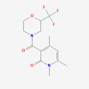 molecular formula C14H17F3N2O3 B5294760 1,4,6-trimethyl-3-{[2-(trifluoromethyl)morpholin-4-yl]carbonyl}pyridin-2(1H)-one 