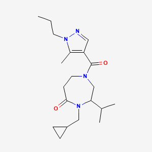 molecular formula C20H32N4O2 B5294767 4-(cyclopropylmethyl)-3-isopropyl-1-[(5-methyl-1-propyl-1H-pyrazol-4-yl)carbonyl]-1,4-diazepan-5-one 