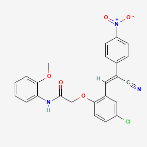 molecular formula C24H18ClN3O5 B5294784 2-{4-chloro-2-[2-cyano-2-(4-nitrophenyl)vinyl]phenoxy}-N-(2-methoxyphenyl)acetamide 