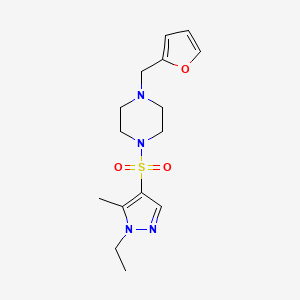 molecular formula C15H22N4O3S B5294792 1-[(1-ethyl-5-methyl-1H-pyrazol-4-yl)sulfonyl]-4-(2-furylmethyl)piperazine 