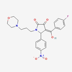 molecular formula C24H24FN3O6 B5294800 4-(4-fluorobenzoyl)-3-hydroxy-1-[3-(4-morpholinyl)propyl]-5-(4-nitrophenyl)-1,5-dihydro-2H-pyrrol-2-one 