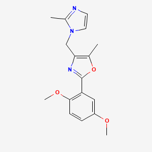 molecular formula C17H19N3O3 B5294818 2-(2,5-dimethoxyphenyl)-5-methyl-4-[(2-methyl-1H-imidazol-1-yl)methyl]-1,3-oxazole hydrochloride 