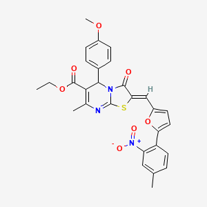 molecular formula C29H25N3O7S B5294834 ethyl 5-(4-methoxyphenyl)-7-methyl-2-{[5-(4-methyl-2-nitrophenyl)-2-furyl]methylene}-3-oxo-2,3-dihydro-5H-[1,3]thiazolo[3,2-a]pyrimidine-6-carboxylate 