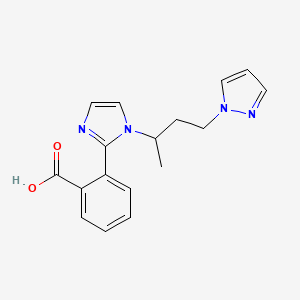 molecular formula C17H18N4O2 B5294857 2-{1-[1-methyl-3-(1H-pyrazol-1-yl)propyl]-1H-imidazol-2-yl}benzoic acid 