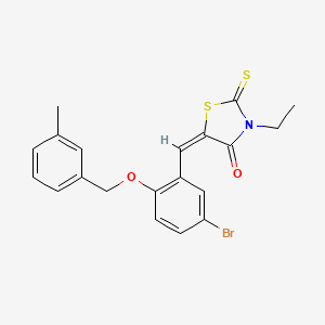 molecular formula C20H18BrNO2S2 B5294864 5-{5-bromo-2-[(3-methylbenzyl)oxy]benzylidene}-3-ethyl-2-thioxo-1,3-thiazolidin-4-one 