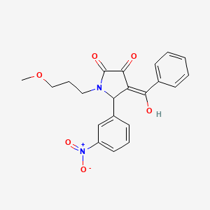 molecular formula C21H20N2O6 B5294871 4-benzoyl-3-hydroxy-1-(3-methoxypropyl)-5-(3-nitrophenyl)-1,5-dihydro-2H-pyrrol-2-one 