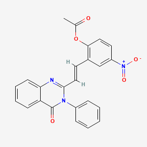 4-nitro-2-[2-(4-oxo-3-phenyl-3,4-dihydro-2-quinazolinyl)vinyl]phenyl acetate
