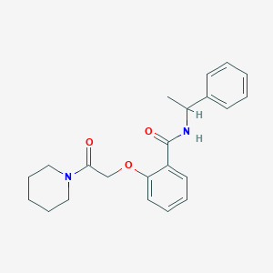 2-[2-oxo-2-(1-piperidinyl)ethoxy]-N-(1-phenylethyl)benzamide
