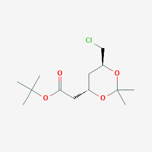 molecular formula C13H23ClO4 B052949 Tert-butyl 2-[(4S,6S)-6-(chloromethyl)-2,2-dimethyl-1,3-dioxan-4-yl]acetate CAS No. 521974-00-5