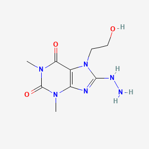 molecular formula C9H14N6O3 B5294902 8-hydrazino-7-(2-hydroxyethyl)-1,3-dimethyl-3,7-dihydro-1H-purine-2,6-dione 