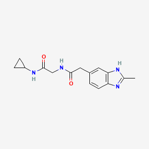 molecular formula C15H18N4O2 B5294915 N~1~-cyclopropyl-N~2~-[(2-methyl-1H-benzimidazol-5-yl)acetyl]glycinamide 
