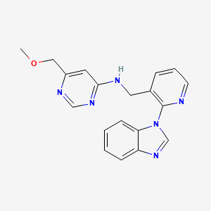 molecular formula C19H18N6O B5294921 N-{[2-(1H-benzimidazol-1-yl)pyridin-3-yl]methyl}-6-(methoxymethyl)pyrimidin-4-amine 