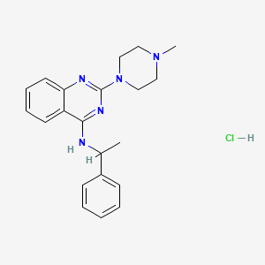 molecular formula C21H26ClN5 B5294925 2-(4-methyl-1-piperazinyl)-N-(1-phenylethyl)-4-quinazolinamine hydrochloride 