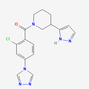 molecular formula C17H17ClN6O B5294932 1-[2-chloro-4-(4H-1,2,4-triazol-4-yl)benzoyl]-3-(1H-pyrazol-5-yl)piperidine 