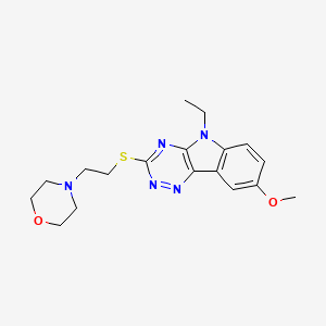 5-ethyl-8-methoxy-3-{[2-(4-morpholinyl)ethyl]thio}-5H-[1,2,4]triazino[5,6-b]indole