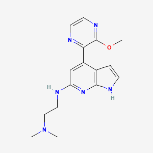 molecular formula C16H20N6O B5294937 N'-[4-(3-methoxypyrazin-2-yl)-1H-pyrrolo[2,3-b]pyridin-6-yl]-N,N-dimethylethane-1,2-diamine 