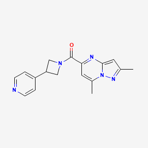 molecular formula C17H17N5O B5294945 2,7-dimethyl-5-{[3-(4-pyridinyl)-1-azetidinyl]carbonyl}pyrazolo[1,5-a]pyrimidine 