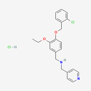 molecular formula C22H24Cl2N2O2 B5294965 {4-[(2-chlorobenzyl)oxy]-3-ethoxybenzyl}(4-pyridinylmethyl)amine hydrochloride 