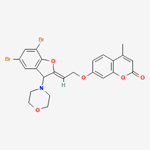 molecular formula C24H21Br2NO5 B5294979 7-{2-[5,7-dibromo-3-(4-morpholinyl)-1-benzofuran-2(3H)-ylidene]ethoxy}-4-methyl-2H-chromen-2-one 