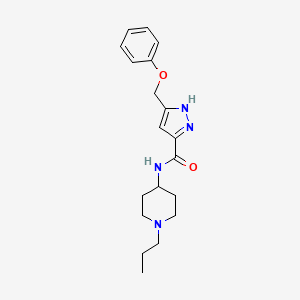 molecular formula C19H26N4O2 B5295030 5-(phenoxymethyl)-N-(1-propylpiperidin-4-yl)-1H-pyrazole-3-carboxamide 