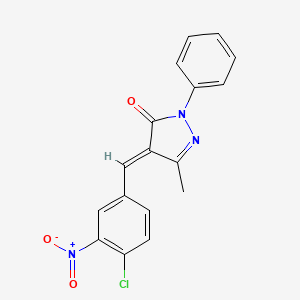 molecular formula C17H12ClN3O3 B5295048 4-(4-chloro-3-nitrobenzylidene)-5-methyl-2-phenyl-2,4-dihydro-3H-pyrazol-3-one 