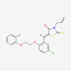 molecular formula C22H20ClNO3S2 B5295063 3-allyl-5-{5-chloro-2-[2-(2-methylphenoxy)ethoxy]benzylidene}-2-thioxo-1,3-thiazolidin-4-one 