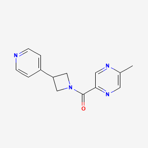 molecular formula C14H14N4O B5295077 2-methyl-5-{[3-(4-pyridinyl)-1-azetidinyl]carbonyl}pyrazine 