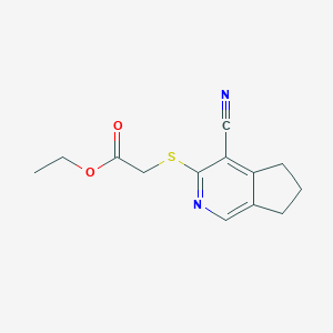 molecular formula C13H14N2O2S B5295082 ethyl [(4-cyano-6,7-dihydro-5H-cyclopenta[c]pyridin-3-yl)thio]acetate 