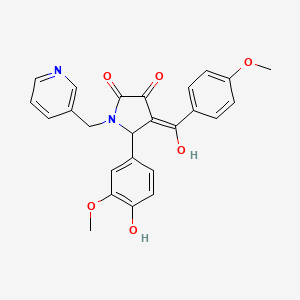 molecular formula C25H22N2O6 B5295105 3-hydroxy-5-(4-hydroxy-3-methoxyphenyl)-4-(4-methoxybenzoyl)-1-(3-pyridinylmethyl)-1,5-dihydro-2H-pyrrol-2-one CAS No. 370576-65-1