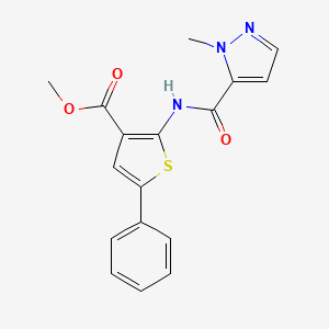 molecular formula C17H15N3O3S B5295117 methyl 2-{[(1-methyl-1H-pyrazol-5-yl)carbonyl]amino}-5-phenyl-3-thiophenecarboxylate 