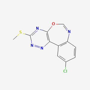 molecular formula C11H7ClN4OS B5295124 10-chloro-3-(methylthio)[1,2,4]triazino[5,6-d][3,1]benzoxazepine 