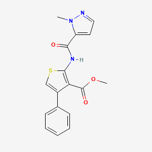 molecular formula C17H15N3O3S B5295130 methyl 2-{[(1-methyl-1H-pyrazol-5-yl)carbonyl]amino}-4-phenyl-3-thiophenecarboxylate 
