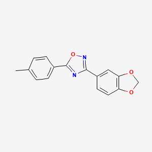 molecular formula C16H12N2O3 B5295139 3-(1,3-benzodioxol-5-yl)-5-(4-methylphenyl)-1,2,4-oxadiazole 